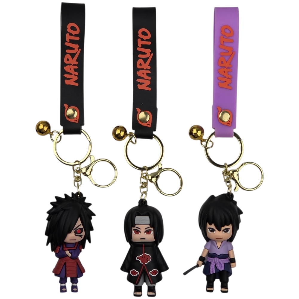 Naruto Anime Series 3D Character Keychains Sasuke, Itachi & Madara  3"